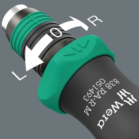 WERA RĘKOJEŚĆ Z UCHWYTEM DO GROTÓW 838 RA-R,FUNKCJA GRZECH. 1/4'' WERA RĘKOJEŚĆ Z UCHWYTEM DO GROTÓW 838 RA-R,FUNKCJA GRZECH. 1/4''