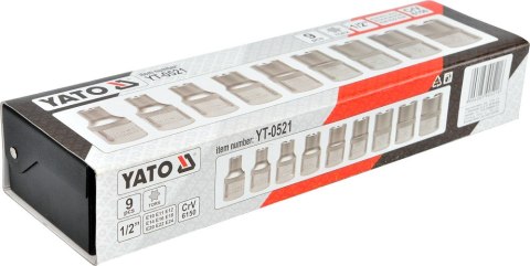 YATO KLUCZE NASADOWE TORX E10-24 ZESTAW 9-SZTUKOWY YATO KLUCZE NASADOWE TORX E10-24 ZESTAW 9-SZTUKOWY