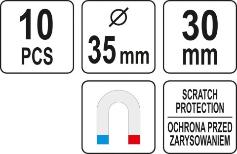YATO ZESTAW HACZYKÓW MAGNETYCZNYCH 10SZT. YATO ZESTAW HACZYKÓW MAGNETYCZNYCH 10SZT.