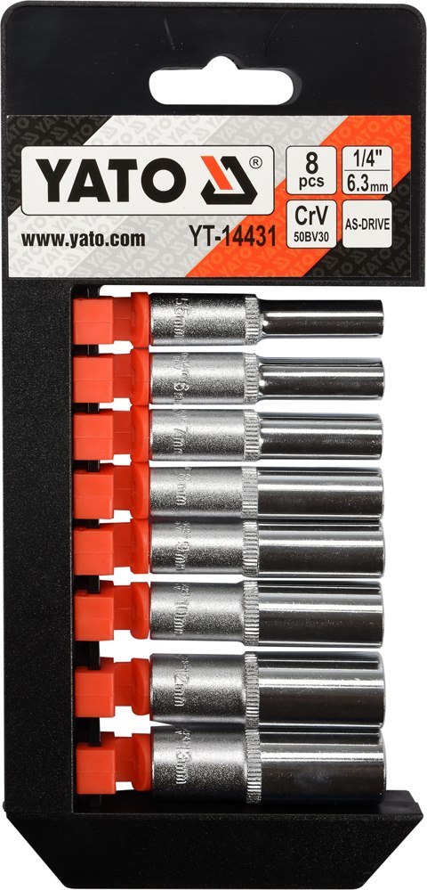 YATO ZESTAW NASADEK DŁUGICH 1/4'' 8 CZĘŚCI YATO ZESTAW NASADEK DŁUGICH 1/4'' 8 CZĘŚCI