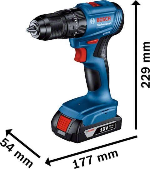 BOSCH WIERTARKO-WKRĘTARKA AKU. UDAROWA GSB 185-LI 0*AH BOSCH WIERTARKO-WKRĘTARKA AKU. UDAROWA GSB 185-LI 0*AH