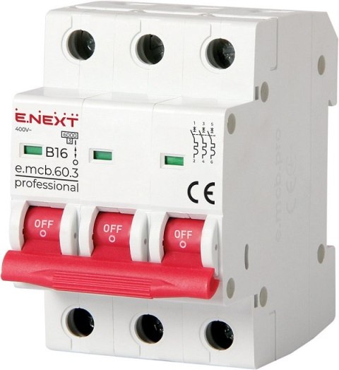 ENEXT WYŁĄCZNIK NADPRĄDOWY MCB.PRO60 3P B16A 6KA