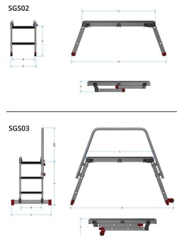 FARAONE SKŁADANA PLATFORMA ROBOCZA Z PORĘCZĄ SGS3