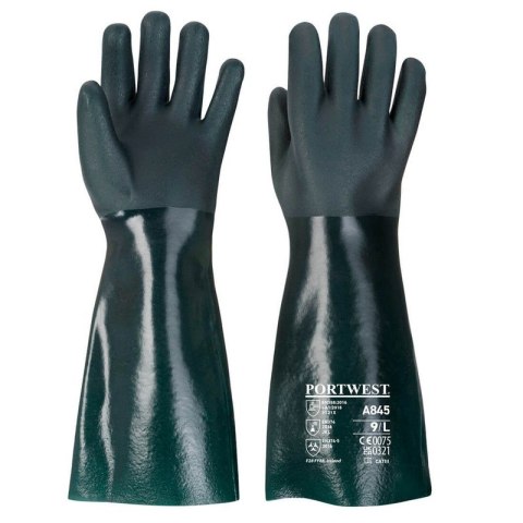 PORTWEST RĘKAWICE GUMOWE DWUWARSTWOWE PCV 45CM, ROZMIAR XL PORTWEST RĘKAWICE GUMOWE DWUWARSTWOWE PCV 45CM, ROZMIAR XL