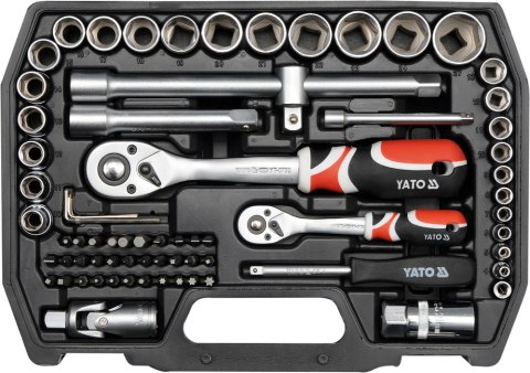 YATO ZESTAW NARZĘDZIOWY 1/2'' 1/4' 72 CZĘŚCI M YATO ZESTAW NARZĘDZIOWY 1/2'' 1/4' 72 CZĘŚCI M