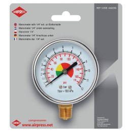 AIRPRESS MANOMETR 1/4'' DOLNY GWINT