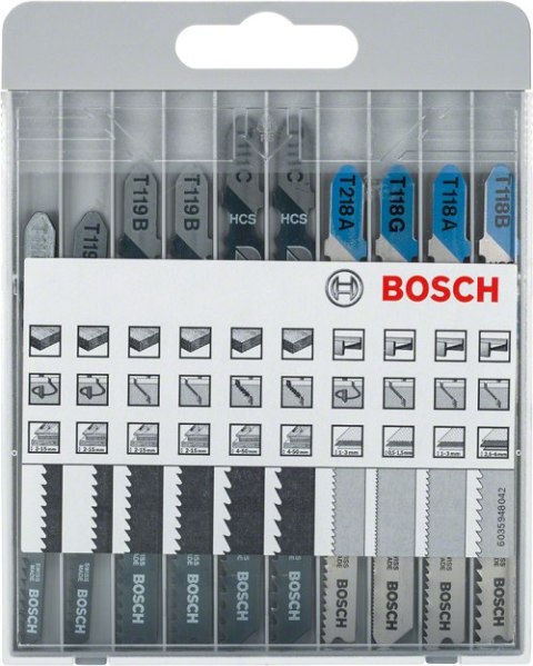 BOSCH ZESTAW BRZESZCZOTÓW DO WYRZYNARKI T 10 SZT. DREWNO BOSCH ZESTAW BRZESZCZOTÓW DO WYRZYNARKI T 10 SZT. DREWNO