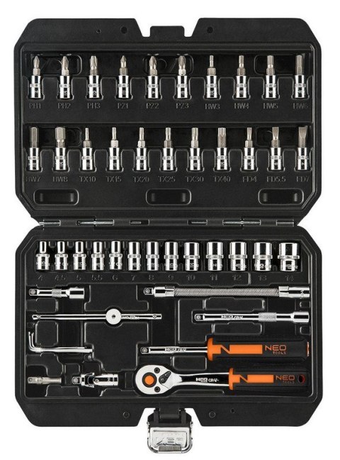NEO ZESTAW KLUCZY NASADOWYCH 1/4'' 46SZT NEO ZESTAW KLUCZY NASADOWYCH 1/4'' 46SZT