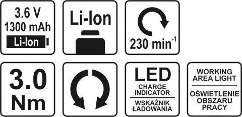 YATO WKRĘTAK AKUMULATOROWY 3.6V 1.3 AH YATO WKRĘTAK AKUMULATOROWY 3.6V 1.3 AH