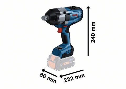 BOSCH KLUCZ UDAROWY AKUMULATOROWY 3/4'' GDS 18V-1050H 2*5.0AH BOSCH KLUCZ UDAROWY AKUMULATOROWY 3/4'' GDS 18V-1050H 2*5.0AH