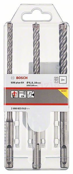 BOSCH ZESTAW 3-CZĘŚCIOWY WIERTEŁ DO MŁOTÓW SDS-PLUS-5X 6/8/10*160 BOSCH ZESTAW 3-CZĘŚCIOWY WIERTEŁ DO MŁOTÓW SDS-PLUS-5X 6/8/10*160