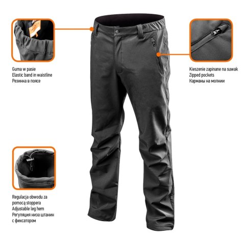 NEO SPODNIE ROBOCZE SOFTSHELL, ROZMIAR XXL NEO SPODNIE ROBOCZE SOFTSHELL, ROZMIAR XXL