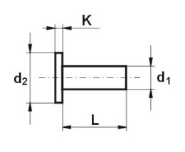 UN NIT ALUMINIOWY PEŁNY Z ŁBEM WALCOWYM 6.0*12 MM