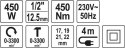 YATO ELEKTRYCZNY KLUCZ UDAROWY 1/2'' 450NM