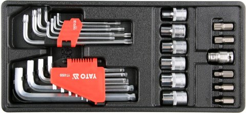 YATO WKŁAD DO SZUFLADY KLUCZE HEX, TORX, NASADKI 31 CZĘŚCI YATO WKŁAD DO SZUFLADY KLUCZE HEX, TORX, NASADKI 31 CZĘŚCI
