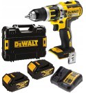 DEWALT AKUMULATOROWA WIERTARKO-WKRĘTARKA Z UDAREM XR 18V 2*4.0AH