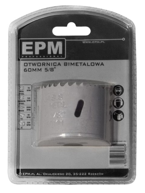 EPM OTWORNICA BI-METALOWA 60MM UCHWYT 5/8'' EPM OTWORNICA BI-METALOWA 60MM UCHWYT 5/8''
