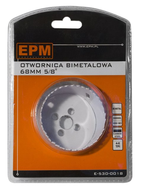 EPM OTWORNICA BI-METALOWA 68MM UCHWYT 5/8'' EPM OTWORNICA BI-METALOWA 68MM UCHWYT 5/8''