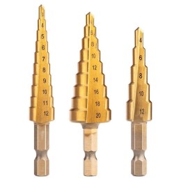 NEO ZESTAW WIERTEŁ STOPNIOWYCH HSS TIN 3-20 MM HEX 3 SZT.
