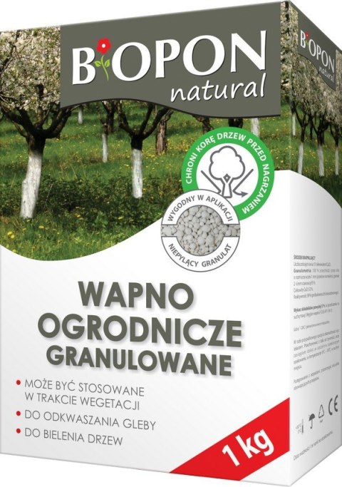 BIOPON WAPNO - OGRODNICZE DO BIELENIA I ODKWASZANIA GLEBY, 1 KG BIOPON WAPNO - OGRODNICZE DO BIELENIA I ODKWASZANIA GLEBY, 1 KG