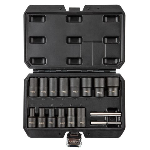 NEO ZESTAW NASADEK 1/2'' DO USZKODZONYCH NAKRĘTEK 16SZT. NEO ZESTAW NASADEK 1/2'' DO USZKODZONYCH NAKRĘTEK 16SZT.