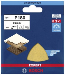 BOSCH PAPIER ŚCIERNY EXPERT EXC470 DELTA 93MM G180 5SZT