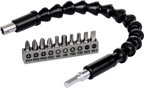 BOSCH ZESTAW BITÓW 11SZT. + ELASTYCZNA PRZEDŁUŻKA 300 MM