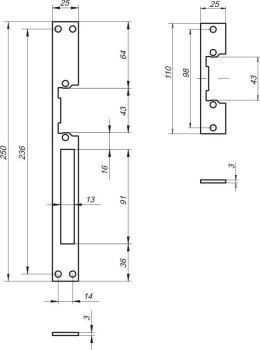 LOB ZACZEP PŁASKI DO ELEKTROZACZEPU RE54 SZEROKOŚĆ 25MM MODEL L