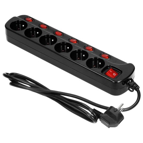ORNO LISTWA ZASILAJĄCA 'MULTISWITCH', 6X2P+Z, KABEL 3X1,0M CZARNY ORNO LISTWA ZASILAJĄCA 'MULTISWITCH', 6X2P+Z, KABEL 3X1,0M CZARNY