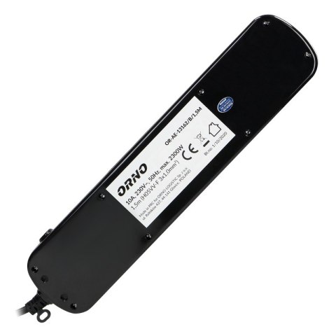 ORNO LISTWA ZASILAJĄCA 'MULTISWITCH', 6X2P+Z, KABEL 3X1,0M CZARNY ORNO LISTWA ZASILAJĄCA 'MULTISWITCH', 6X2P+Z, KABEL 3X1,0M CZARNY