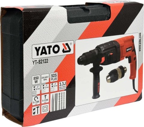 YATO MŁOTOWIERTARKA 850W Z WYMIENNĄ GŁOWICĄ YATO MŁOTOWIERTARKA 850W Z WYMIENNĄ GŁOWICĄ