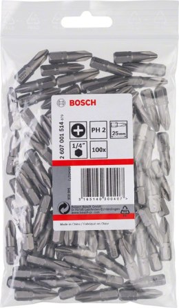 BOSCH BIT, GROT, KOŃCÓWKA PH2 EH 25MM 100SZT.