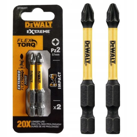 DEWALT KOŃCÓWKI WKRĘTAKOWE UDAROWE PZ2*50 EXTREME 2SZT DEWALT KOŃCÓWKI WKRĘTAKOWE UDAROWE PZ2*50 EXTREME 2SZT