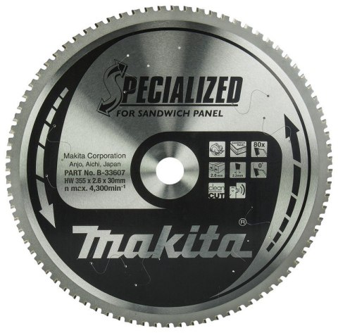 MAKITA PIŁA SPIEKOWA DO PŁYT WARSTWOWYCH SPACJALIZED 355*30 80Z