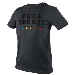 NEO T-SHIRT Z NADRUKIEM FEEL THE BIT ROZMIAR L