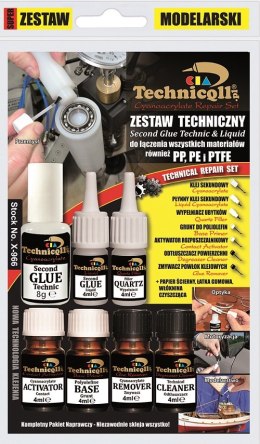 TECHNICQLL ZESTAW TECHNICZNY DO KLEJENIA PE, PP, PTFE 6*4ML+8G