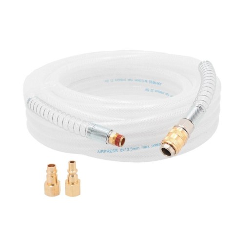 AIRPRESS WĄŻ PNEUMATYCZNY PVC Z SZYBKOZŁĄCZAMI 8MM*10M AIRPRESS WĄŻ PNEUMATYCZNY PVC Z SZYBKOZŁĄCZAMI 8MM*10M