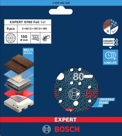 BOSCH KRĄŻEK ŚCIERNY FOLIA EXPERT O780 150MM 9PC BOSCH KRĄŻEK ŚCIERNY FOLIA EXPERT O780 150MM 9PC