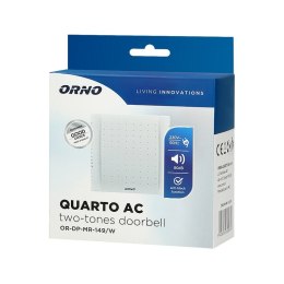 ORNO DZWONEK GONG DWUTONOWY 230V QUATRO AC CZARNY