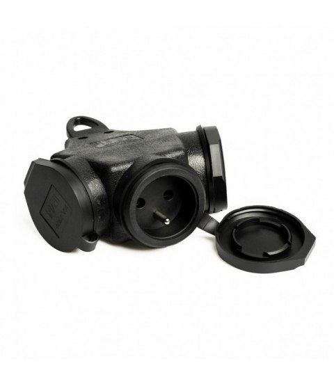 UN ROZGAŁĘŻNIK POTRÓJNY GUMOWY 3*2P+Z Z/UZ IP44 UN ROZGAŁĘŻNIK POTRÓJNY GUMOWY 3*2P+Z Z/UZ IP44
