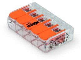UN SZYBKOZŁĄCZKA 5X0,2-4MM2 TRANSPARENTNA/POMARAŃCZOWA 221-415