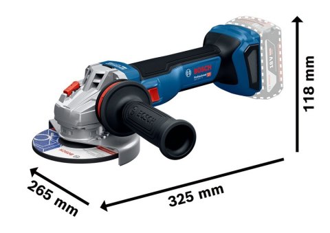 BOSCH SZLIFIERKA KĄTOWA AKUMULATOROWA 125MM GWS 18V-11S 0*AH L-BOX BOSCH SZLIFIERKA KĄTOWA AKUMULATOROWA 125MM GWS 18V-11S 0*AH L-BOX