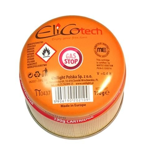 ELICO NABÓJ Z GAZEM PROPAN-BUTAN 190G GAS-STOP ELICOTECH #2711 13 ELICO NABÓJ Z GAZEM PROPAN-BUTAN 190G GAS-STOP ELICOTECH #2711 13