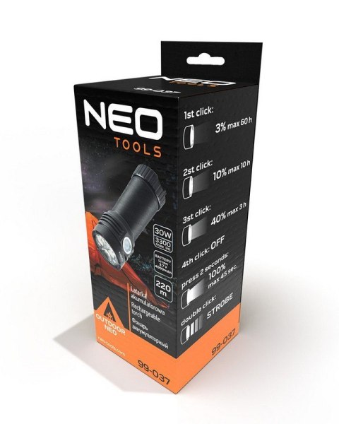 NEO LATARKA AKUMULATOROWA USB 3300LM OSRAM P9 LED NEO LATARKA AKUMULATOROWA USB 3300LM OSRAM P9 LED