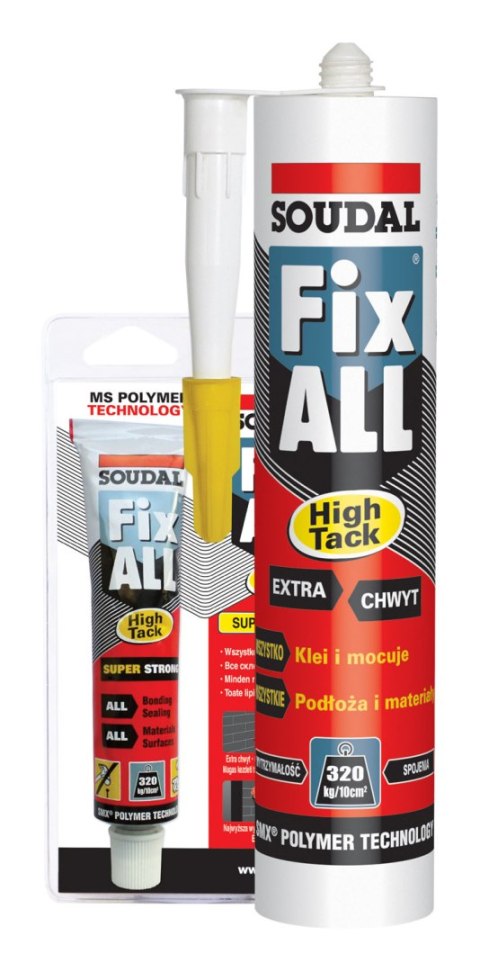 SOUDAL USZCZELNIACZ HYBRYDOWY FIX ALL HIGH TACK BIAŁY 290ML