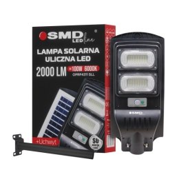 UN LAMPA LED ULICZNA SOLARNA 100W 10AH 6000K 2000LM + UCHWYT