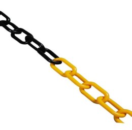 UN ŁAŃCUCH PLASTIKOWY ŻÓŁTO-CZARNY 8*41MM 25MB SZPULA