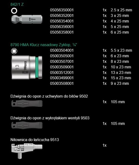 WERA BICYCLE SET 3 A, 40 CZĘŚCI WERA BICYCLE SET 3 A, 40 CZĘŚCI