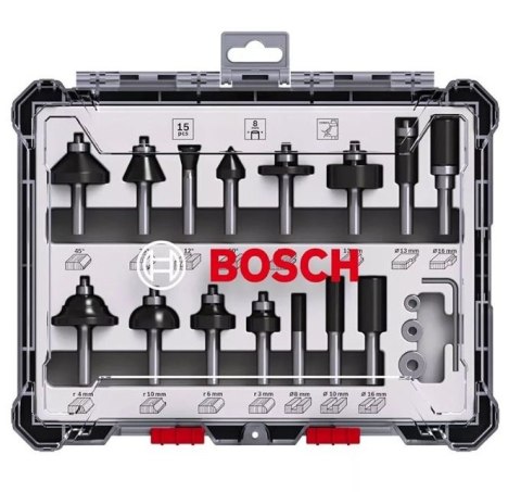 BOSCH ZESTAW FREZÓW DO DREWNA 15 EL. BOSCH ZESTAW FREZÓW DO DREWNA 15 EL.
