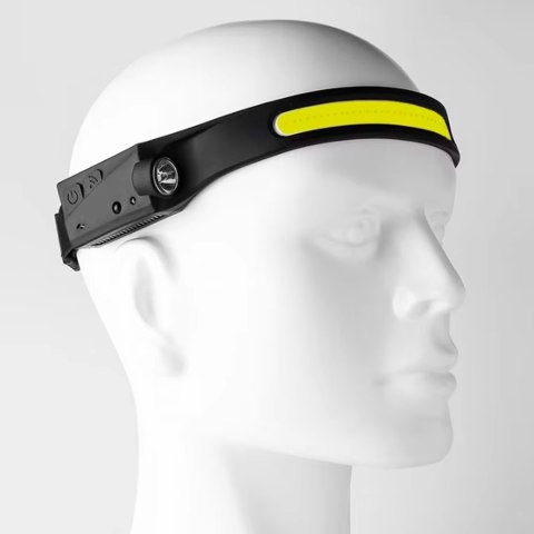 UN LATARKA CZOŁOWA LED AKU COB+XPE+SENSOR UN LATARKA CZOŁOWA LED AKU COB+XPE+SENSOR